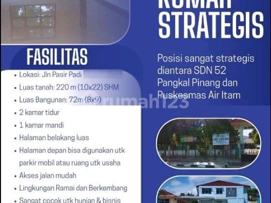 5532Ef Rumah, 1 Lantai, SHM, Dekat Akses Bandara, di Bukit Intan