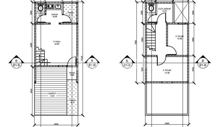Rumah 2 lantai dekat stasiun dan tol Rumah 2 Lantai SHM di Jalan Bakti abri Baru Selatan