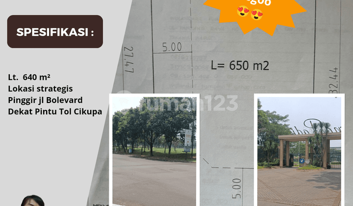 Murah Kavling Damar Lt. 650 Dkt Tol Cikupa Suvarna Tangerang