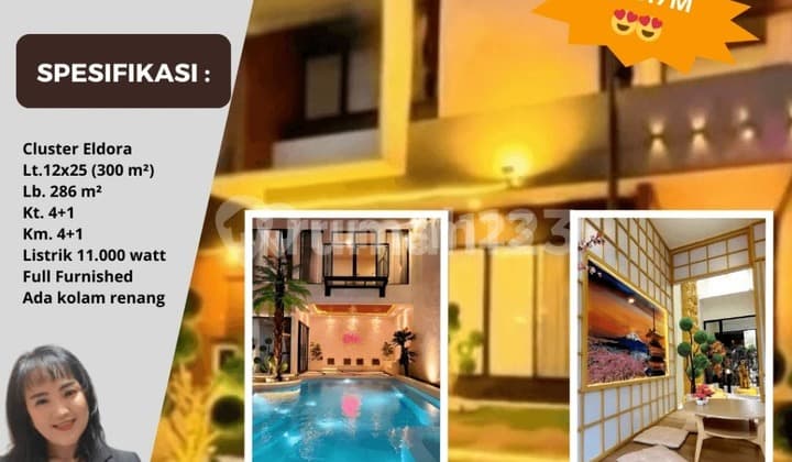 Rumah Furnished Ada Pool di Eldora Suvarna Cikupa Tangerang