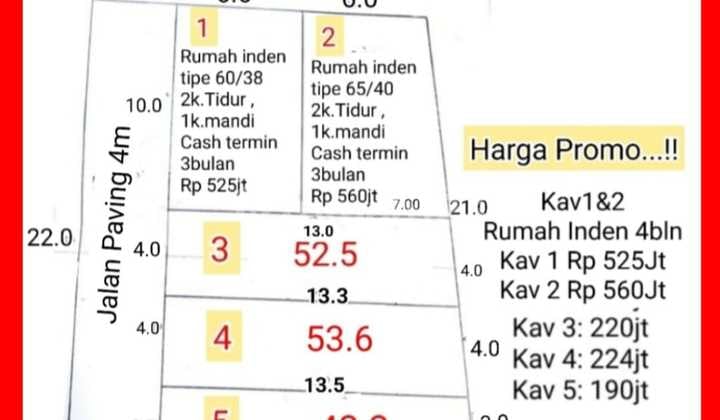 Tanah di Bukit Tengger, Surabaya 52,5 m² Tanah di Bukit Tengger, Surabaya 52,5 m²