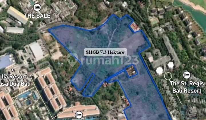 LAND OF LOS PANTAI PASIR PUTIH SAWANGAN NUSA DUA BALI WITH 5-STAR HOTEL AND RESTAURANT ENVIRONMENT