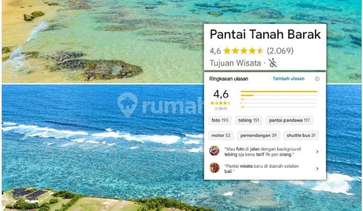 Tanah Dekat Sekali dengan Pantai Tanah Barak Strategis di Kutuh Bali