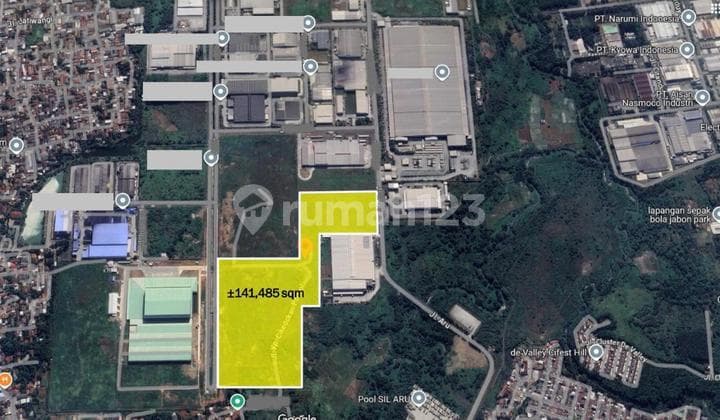 DIJUAL TANAH INDUSTRI LUAS : 141.485m² DI KAWASAN INDUSTRI MM2100 - BEKASI
