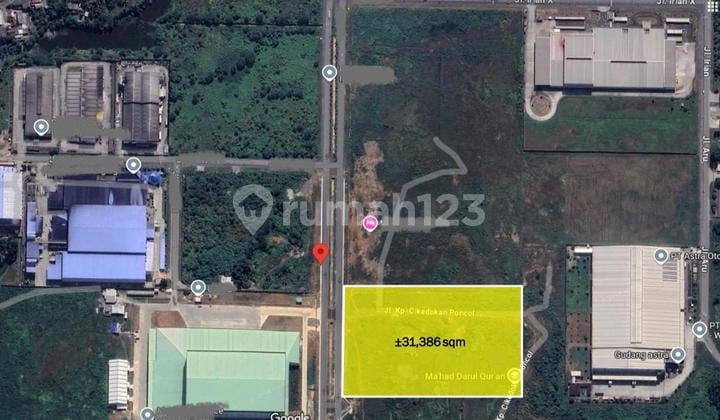 DIJUAL TANAH INDUSTRI LUAS : 31.386m² DI KAWASAN INDUSTRI MM2100 - BEKASI