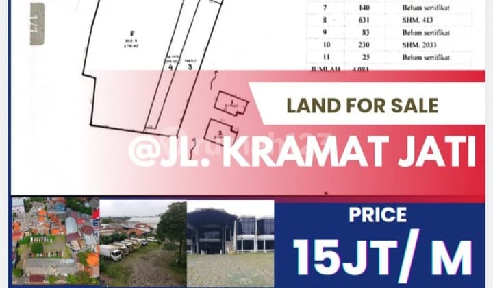 Land on the Main Road in Kramat Jati - East Jakarta