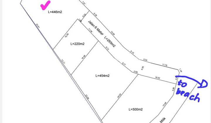 Tanah Murah Dekat Pantai Saba Lingkungan Villa