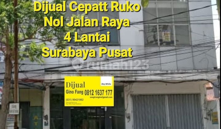 For Sale: 4-Story Shophouse, Ground Floor, Main Road, Central Surabaya