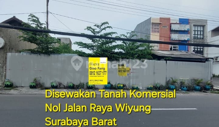 Disewakan Tanah Komersial Raya Wiyung Surabaya Barat