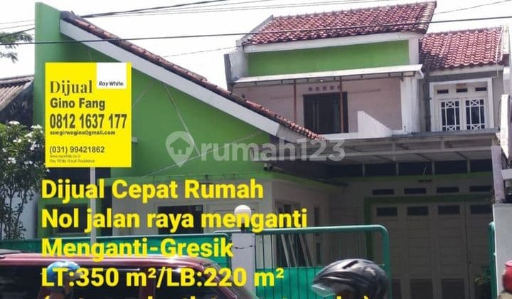Dijual/sewa Rumah Jalan Raya Menganti Gresik