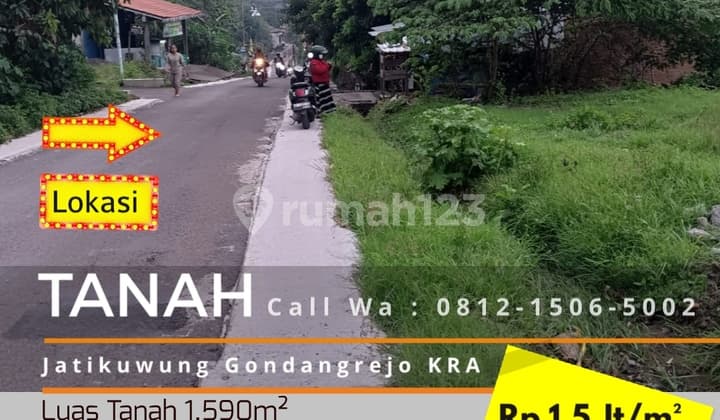 Tanah Ideal 1.590m2 Cocok Untuk Perumahan Komersil
