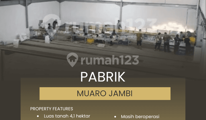 Pabrik Aktif dan Gudang 4,1 Hektar di Muaro Jambi