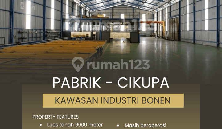 Pabrik Kawasan Industri Bonen 9000 Meter Cikupa Tangerang
