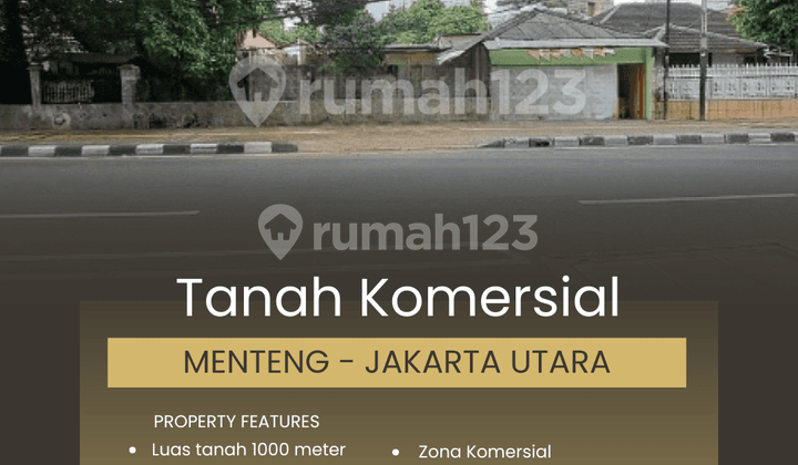 Tanah Komersial 1000 Meter di Menteng, Jakarta Pusat