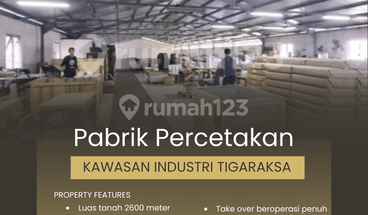 Pabrik Percetakan Aktif 2600 Meter di Kawasan Industri Tangerang