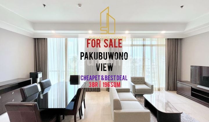 Jual Cepat Apartemen Pakubuwono View, 3BR 196sqm, Furnished Bagus