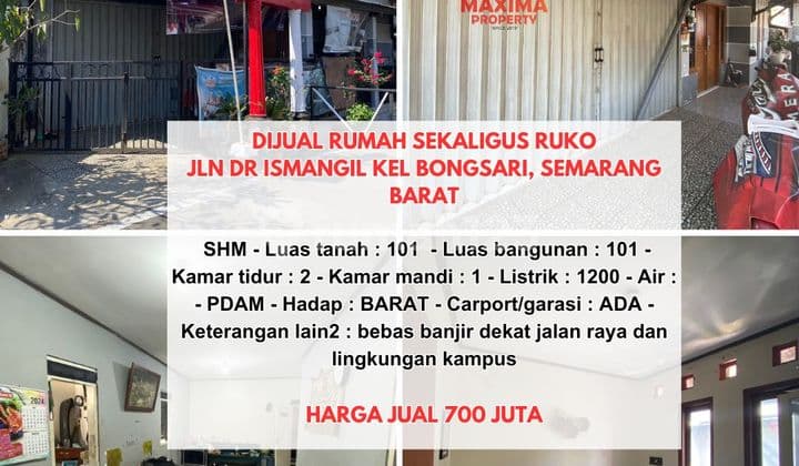 Rumah di Jalan Dr Ismangil Kel Bongsari, Semarang Barat