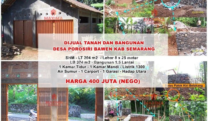 Tanah dan Bangunan Ds Polosiri, Bawen, Kab Semarang