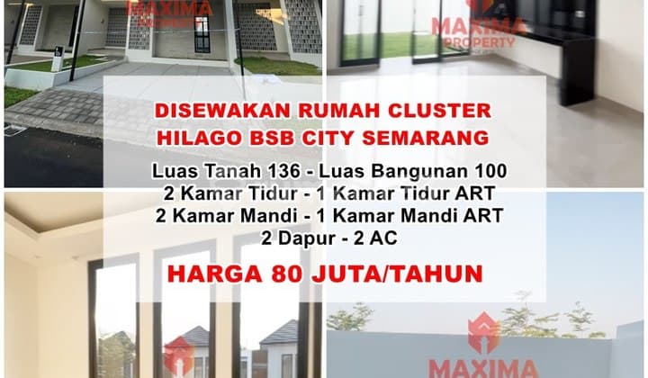 Rumah Baru Non Furnish Cluster Hilago BSB City Dekat Uptown Mall
