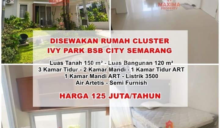 Rumah Siap Huni Depan Danau Cluster Ivypark Bsb City