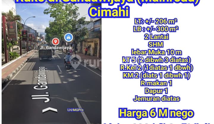 Ruko strategis di jalan gandawijaya cimahi