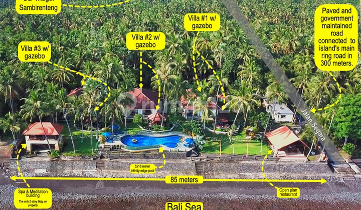 C11 Dijual Tiga Vila Mewah Furnished Tepi Pantai Dengan Spa, Tejakula Bali