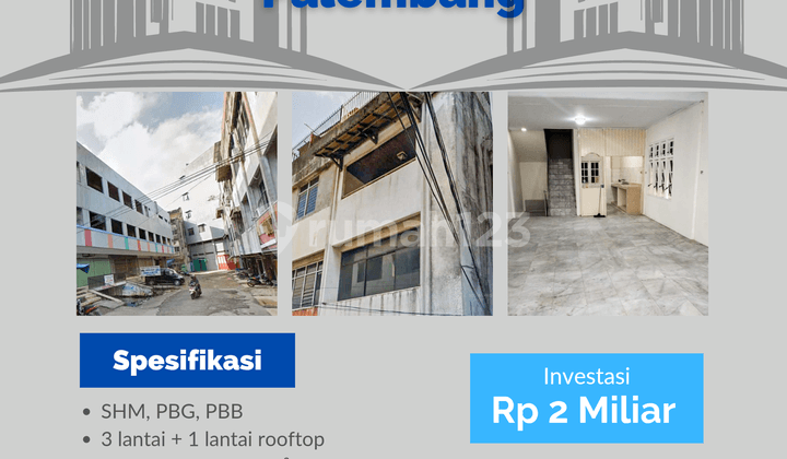 Dijual Ruko Palembang 3 Lantai di Dika Deretan Putih Salju