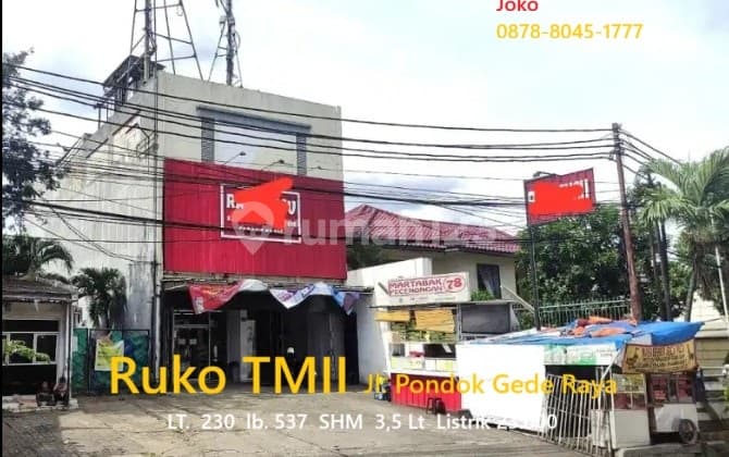 Investasi..Ruko Taman Mini Jl. Raya Pondok Gede, Pinang Ranti, Jaktim