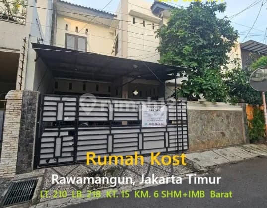 Rumah Kost 15 Kamar Tidur area Sunan Giri, Rawa Mangun, Jaktim