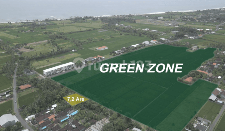 Tanah Hak Sewa Kedungu zona kuning terbuka pemandangan sawah berbatasan dengan zona hijau