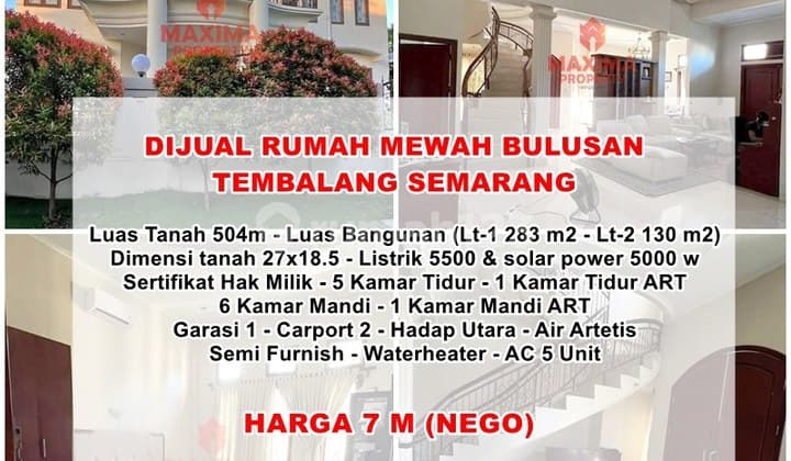 Jual Cepat Rumah Mewah di Tembalang Atas Semarang