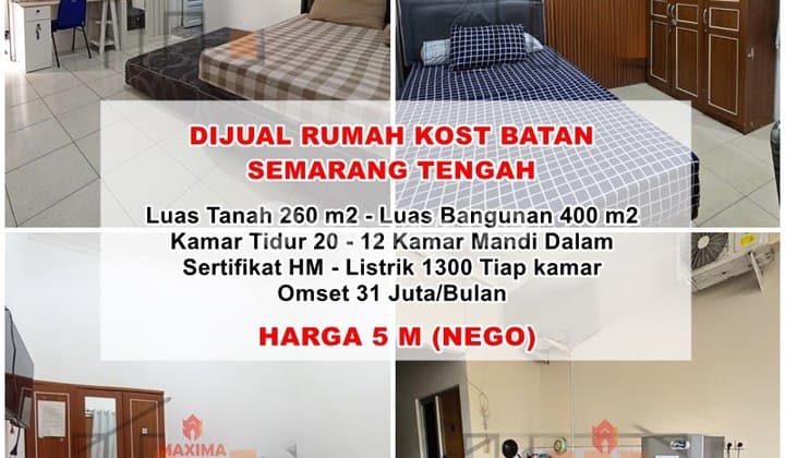 Di Jual Rumah Kos Aktif Batan Semarang Kota