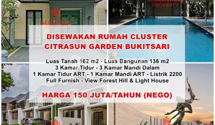 Disewakan Rumah Full Furnished Citrasun Tembalang