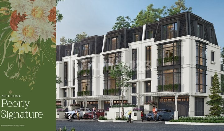 Rumah Melrose At Duta Garden Tipe Peony Signature 4 Lantai 8X15