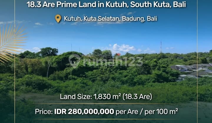 Land For Sale 18,3 Are In Kutuh,South Kuta Bali Ij-4195