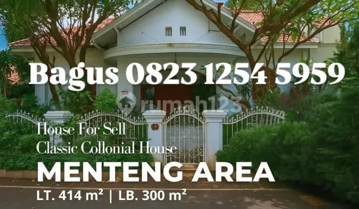 Rumah klasik desain kolonial di menteng