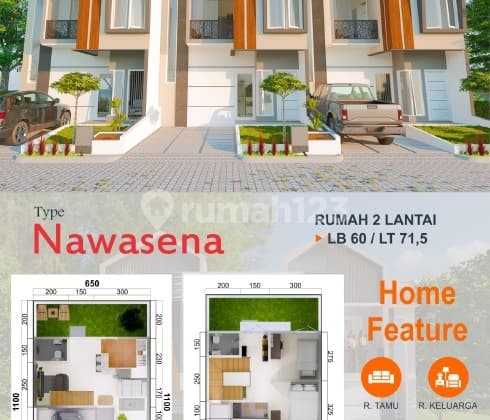 Rumah Murah SHM 2 Lantai Kota Malang
