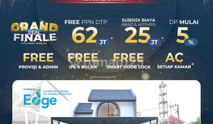 Rumah Modern Cluster Vittoria Type Azzura Promo Free Ac Subsidi Biaya2