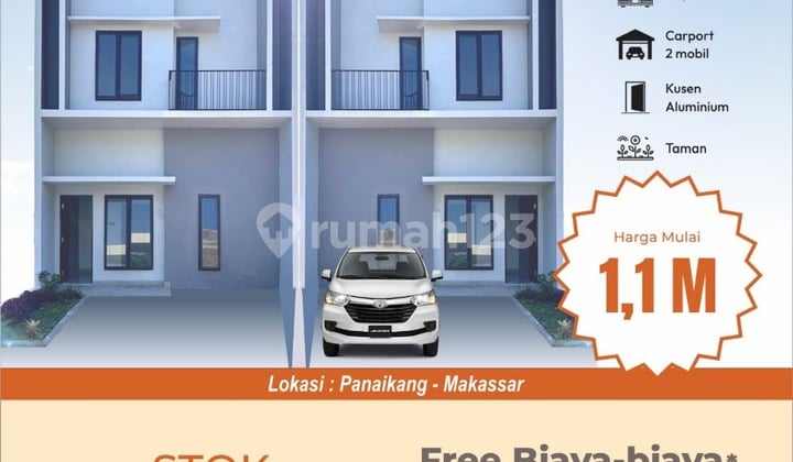 Rumah Modern Cluster Panaikang Town House Makassar Promo Free Kanopi Free Biaya