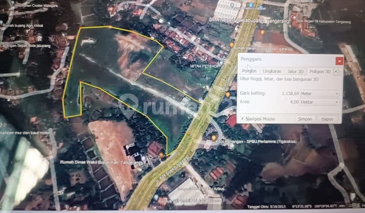 Tanah buat Gudang/Pabrik Industri Tigaraksa Tangerang