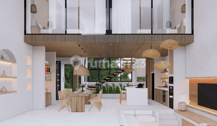 Leasehold For Sale - Brand New Luxury Tropical Villa 2 Bedrooms With Open Concept Living Area With Roof And Balcony In Pererenan - Bali