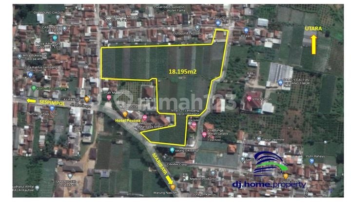 Tanah Strategis Di Jalan Raya Maribaya Bentuk Ngantong Cocok Untuk Hotel Resort Cafe Lembang Bandung