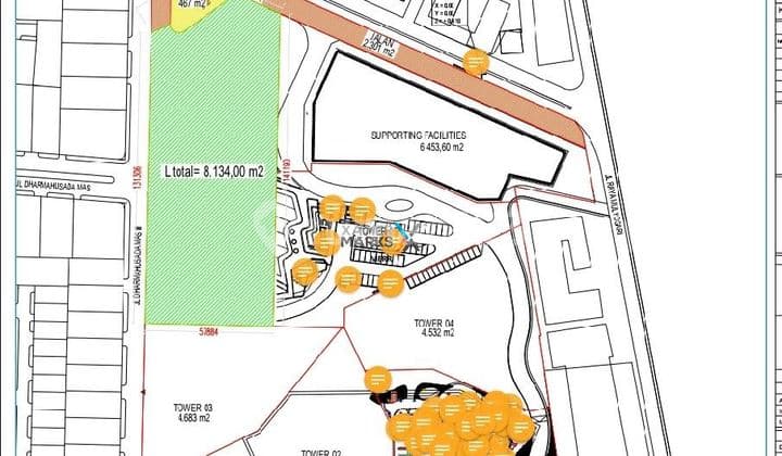 Dijual Tanah Lahan Komersial di Dharmahusada Surabaya