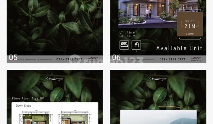 Dijual Green Mountain Residence Garden House Sentul City