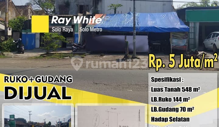 Di Jual Ruko+Gudang di Masaran, Sragen
