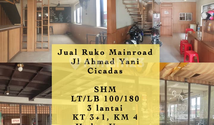 Ruko 3 Lantai Strategis Di Jalan Ahmad Yani Mainroad Cicadas Bandung Ruko di Jalan Ahmad Yani Cicadas Bandung, Cicadas Unfurnished SHM - Sertifikat Hak Milik