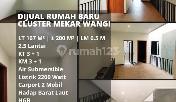 Rumah Baru Mekar Wangi 2 Lantai Harga 3 Miliar Bagus di Mekar Wangi