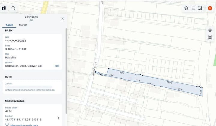 Tanah Kedewatan Ubud Bali (Tubd217)