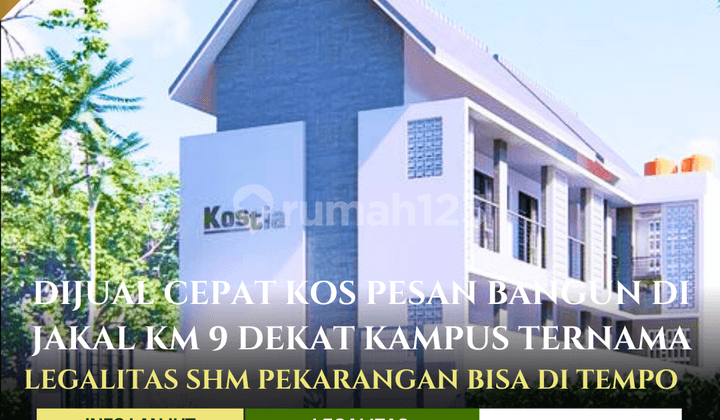Dijual Murah Kos Exclusive Pesan Bangun di Lokasi Strategis Jogja Sleman Utara Dekat Banyak Kampus Hanya 200 Meter Dari Jl Raya Kaliurang KM 9 Bisa KPR