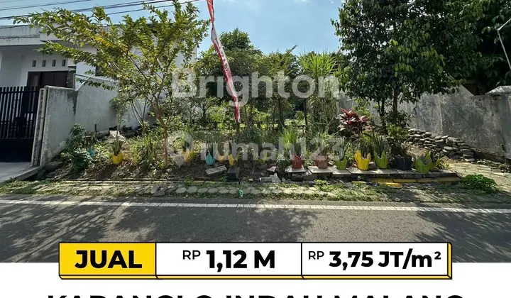 Vacant Land Near Malang Toll Exit in Karanglo Indah Housing Complex